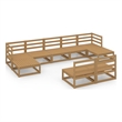 vidaXL 9 Piece Wood Small Garden Lounge Set in Brown