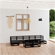 vidaXL Wood Large Garden Lounge Set in Black