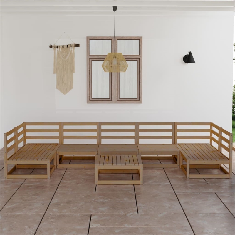 vidaXL Wood Medium Garden Lounge Set in Brown