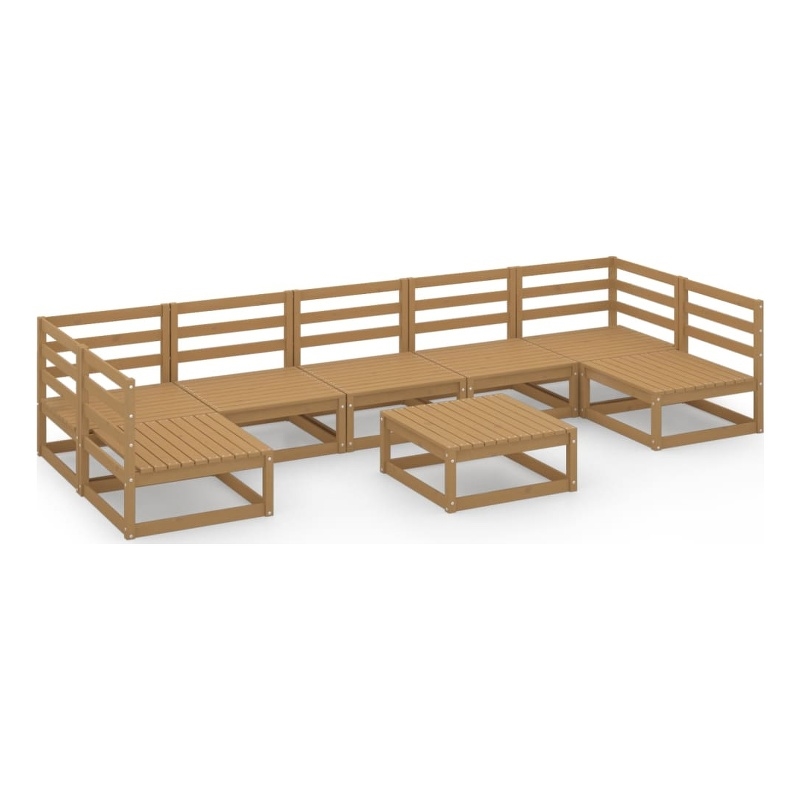 vidaXL Wood Medium Garden Lounge Set in Brown