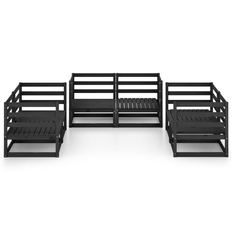vidaXL Wood Garden Lounge Set in Black