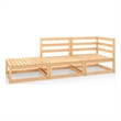 vidaXL 3 Piece Wood Medium Garden Lounge Set in Natural
