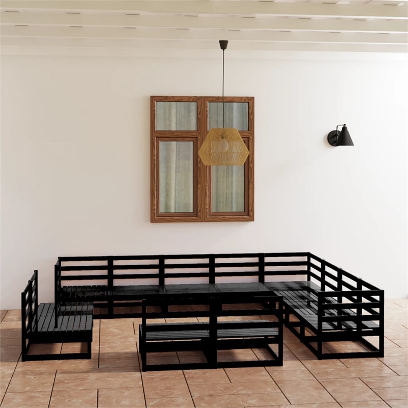 vidaXL Large Garden Lounge Set in Black