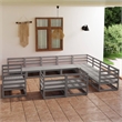 vidaXL Wood Large Garden Lounge Set in Gray
