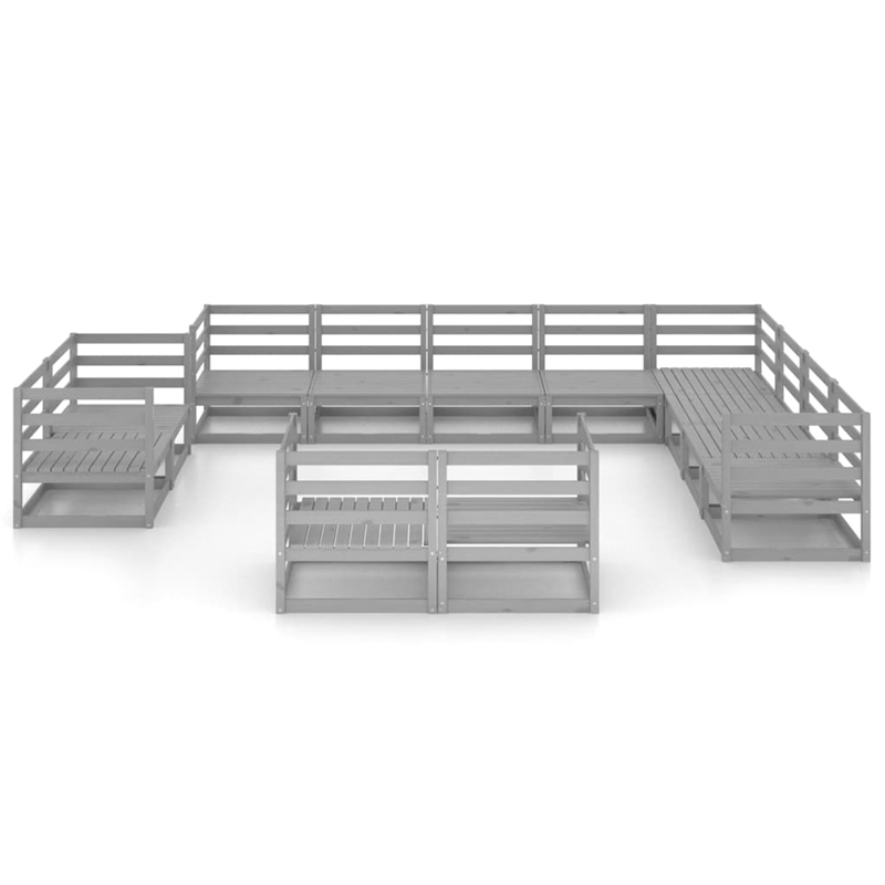 vidaXL Wood Large Garden Lounge Set in Gray