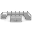 vidaXL Wood Large Garden Lounge Set in Gray