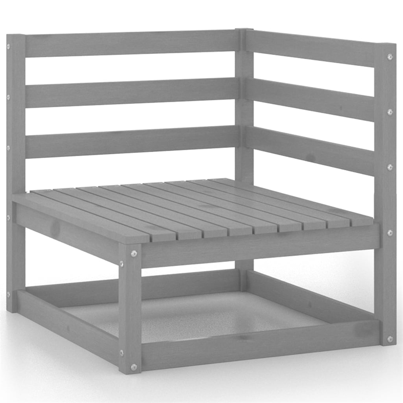 vidaXL Wood Large Garden Lounge Set in Gray