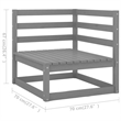 vidaXL Wood Large Garden Lounge Set in Gray