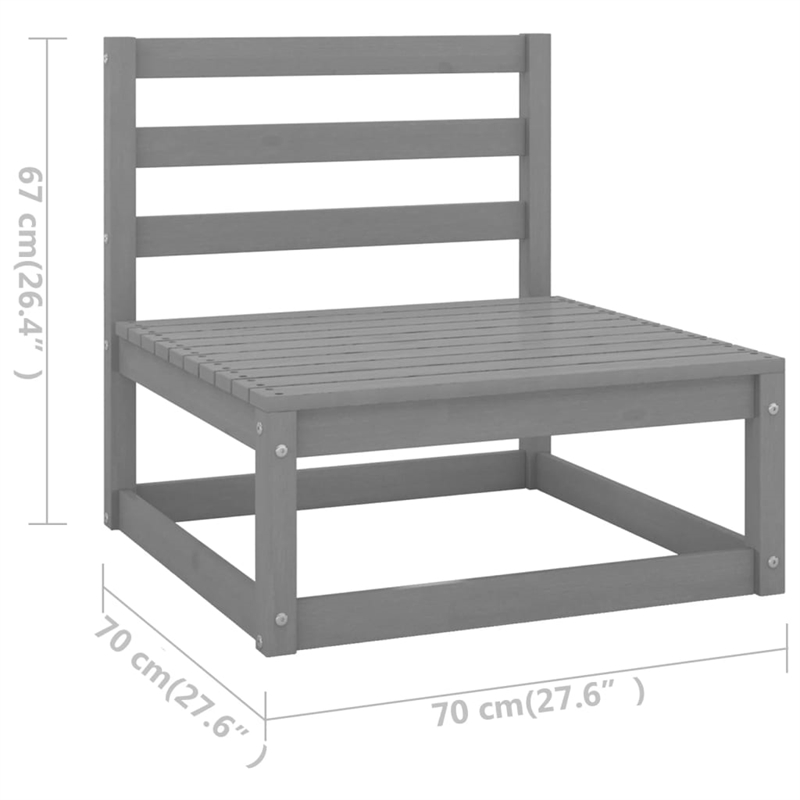 vidaXL Wood Large Garden Lounge Set in Gray