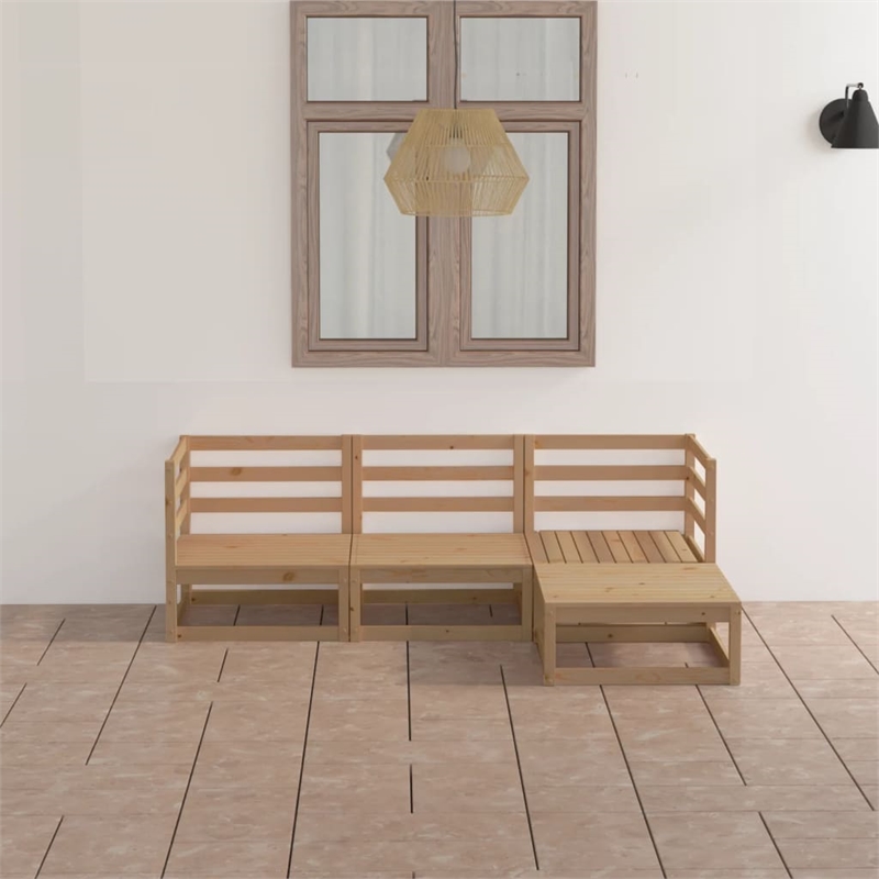 vidaXL Wood Garden Lounge Set in Brown