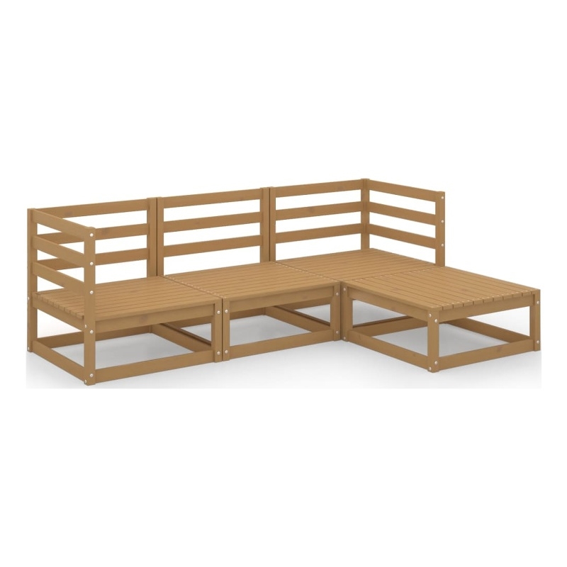 vidaXL Wood Garden Lounge Set in Brown