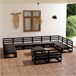 vidaXL Wood Garden Lounge Set in Black
