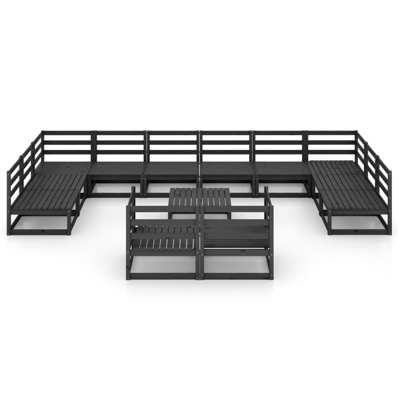 vidaXL Wood Garden Lounge Set in Black