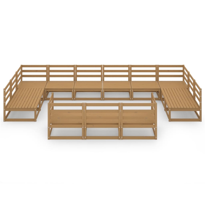 vidaXL Wood Large Garden Lounge Set in Brown