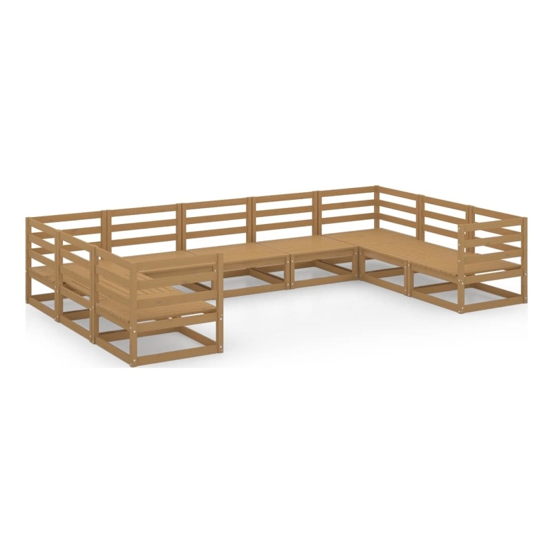 vidaXL Wood Medium Garden Lounge Set in Brown