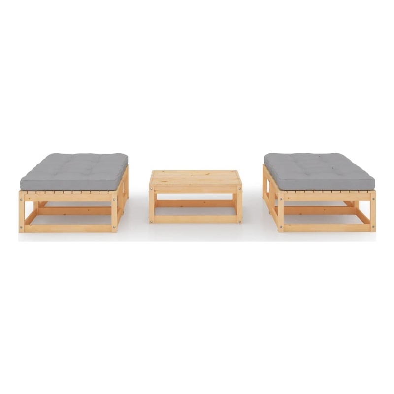 vidaXL 5 Piece Wood Lounge Set in Gray