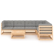 vidaXL 7 Piece Wood Large Garden Lounge Set in Gray