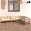 vidaXL 7 Piece Wood Garden Lounge Set in Brown
