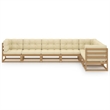 vidaXL 7 Piece Wood Garden Lounge Set in Brown