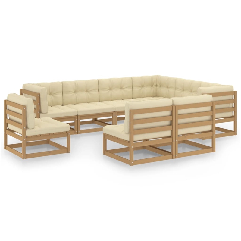 vidaXL Wood Garden Lounge Set in Brown