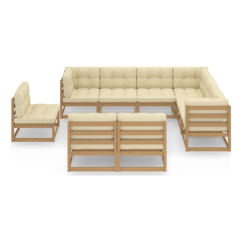 vidaXL Wood Garden Lounge Set in Brown