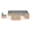 vidaXL Wood Large Garden Lounge Set in Natural