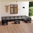 vidaXL Wood Large Garden Lounge Set in Black