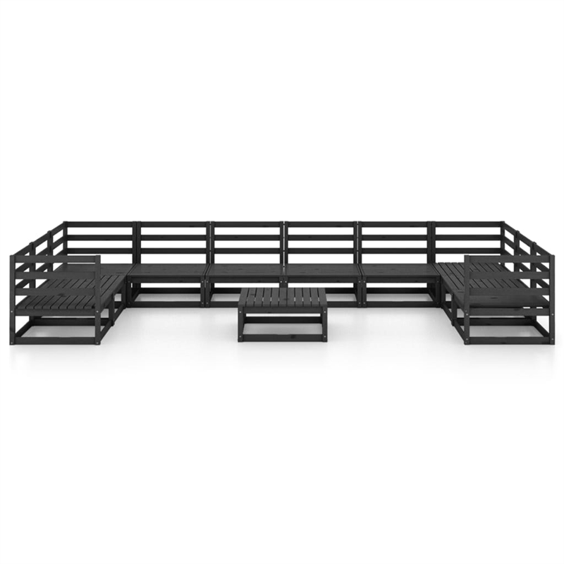 vidaXL Wood Large Garden Lounge Set in Black