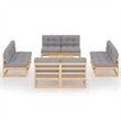 vidaXL 9 Piece Wood Garden Lounge Set in Gray