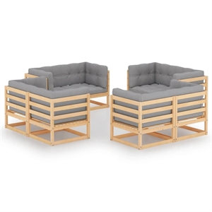 vidaXL 8 Piece Wood Large Garden Lounge Set