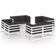 vidaXL 8 Piece Wood Large Garden Lounge Set in White