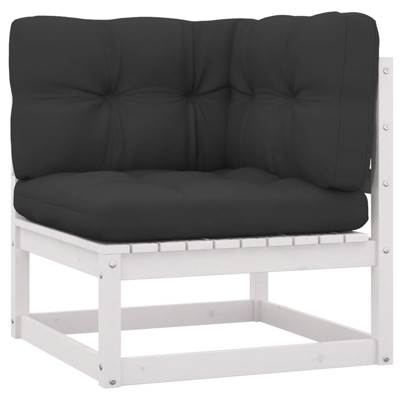 vidaXL 8 Piece Wood Large Garden Lounge Set in White