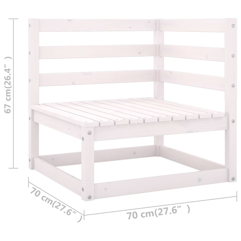 vidaXL 8 Piece Wood Large Garden Lounge Set in White