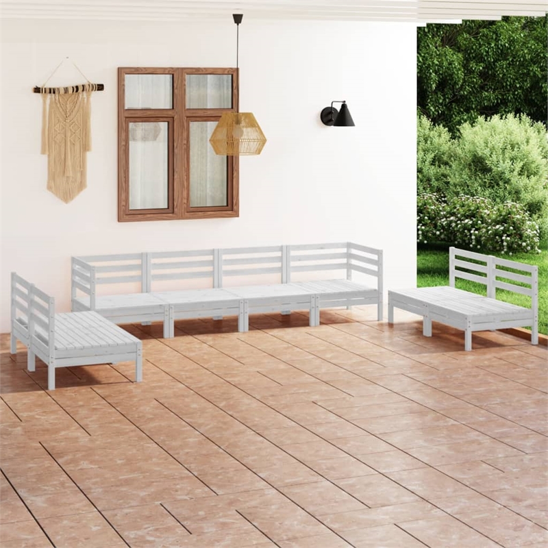 vidaXL Wood Garden Lounge Set in White