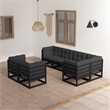 vidaXL Wood Garden Lounge Set in Black