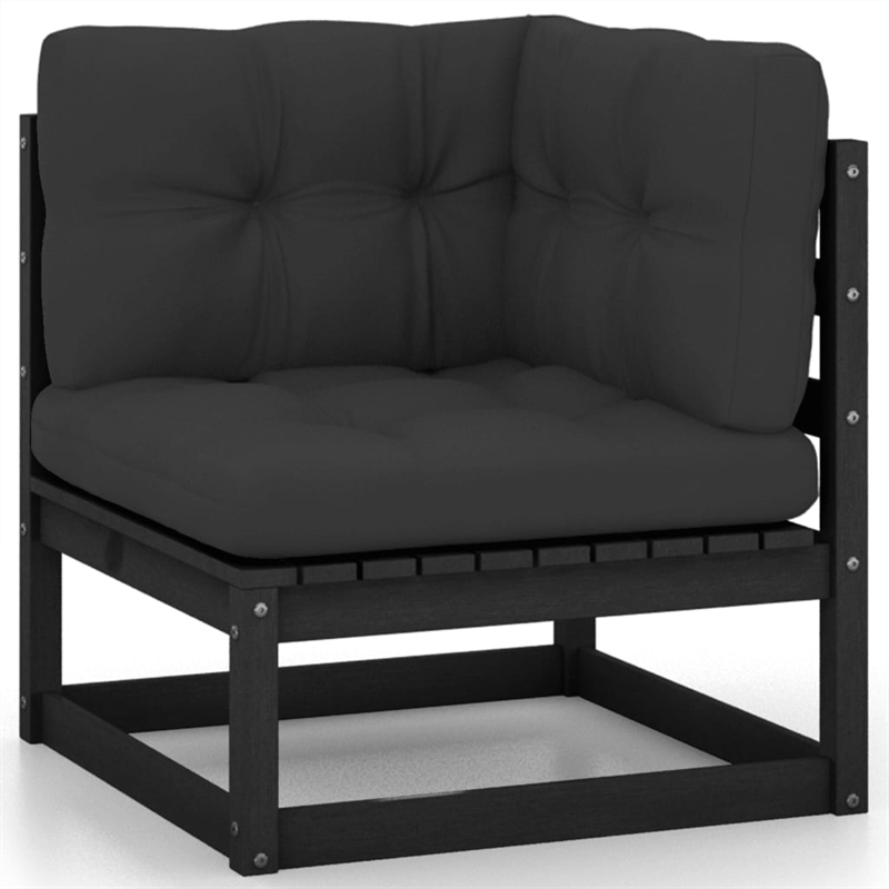 vidaXL Wood Garden Lounge Set in Black