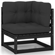 vidaXL Wood Garden Lounge Set in Black