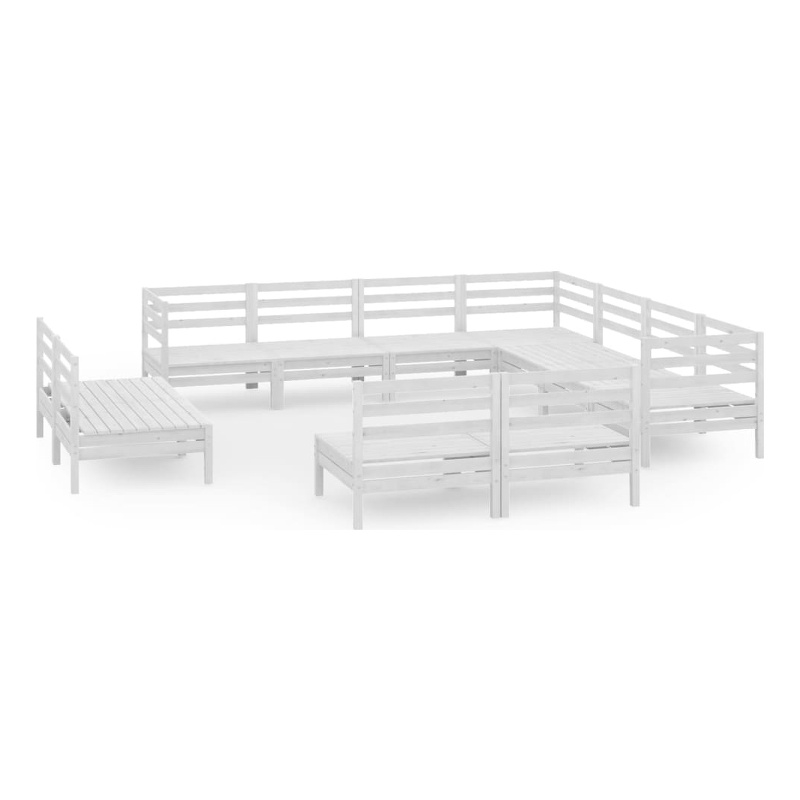 vidaXL Wood Medium Garden Lounge Set in White