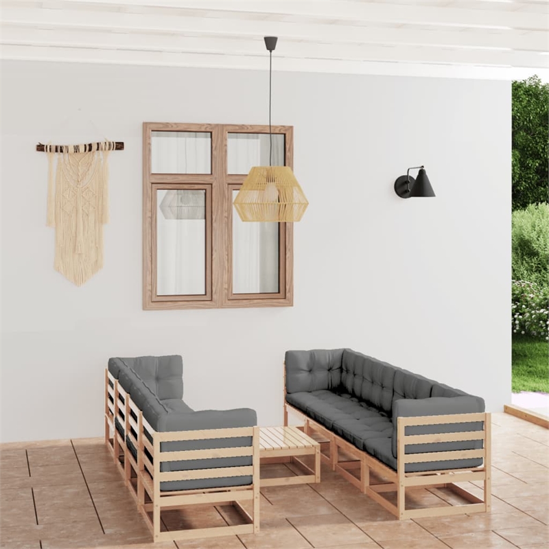 vidaXL Wood Small Garden Lounge Set in Natural