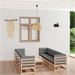 vidaXL Wood Small Garden Lounge Set in Natural