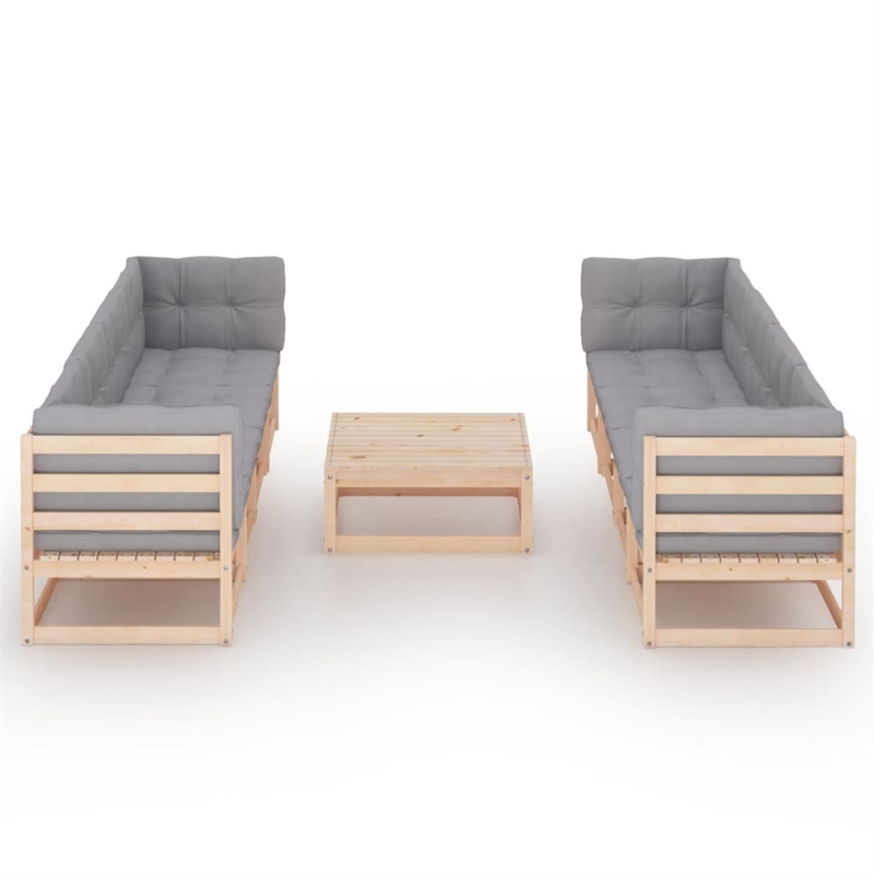 vidaXL Wood Small Garden Lounge Set in Natural