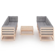 vidaXL Wood Small Garden Lounge Set in Natural