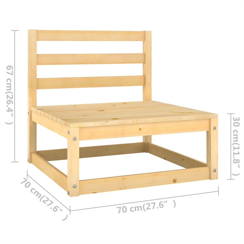 vidaXL Wood Small Garden Lounge Set in Natural
