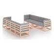 vidaXL Wood Small Garden Lounge Set in Natural