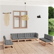 vidaXL 8 Piece Wood Garden Lounge Set in Natural