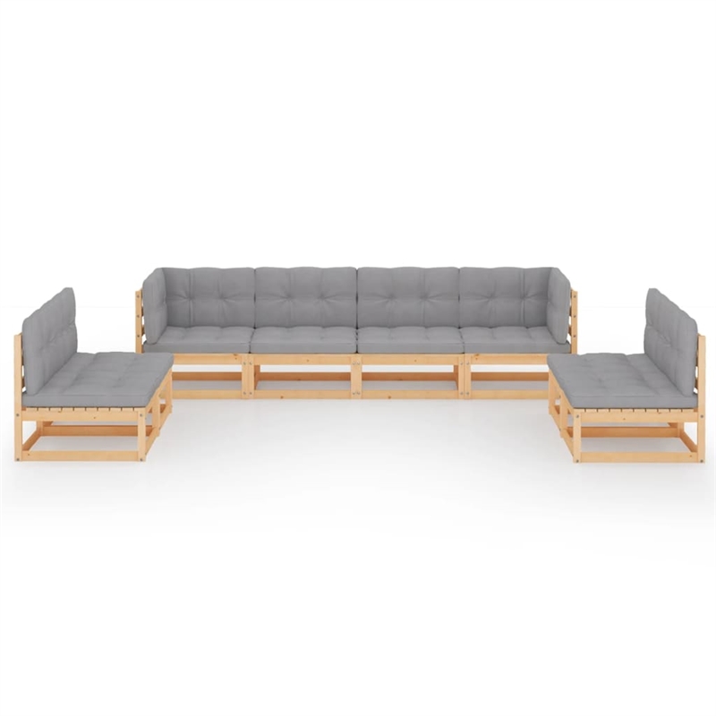 vidaXL 8 Piece Wood Garden Lounge Set in Natural