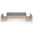 vidaXL 8 Piece Wood Garden Lounge Set in Natural