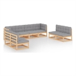 vidaXL 8 Piece Wood Garden Lounge Set in Natural
