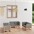 vidaXL 6 Piece Wood Medium Garden Lounge Set