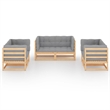 vidaXL 6 Piece Wood Medium Garden Lounge Set